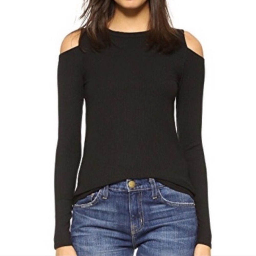 Banana Republic Factory Ribbed Long Sleeve Cold Shoulder Top Women’s Size XS
